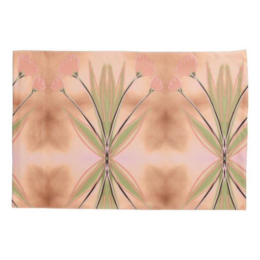 Kussen Hoesjes In Roze Koraal en Groenen Kussensloop (Achterkant)