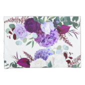 Kussen Hoesjes Lavendel Hibiscus op Wit Kussensloop (Voorkant-Rechts)