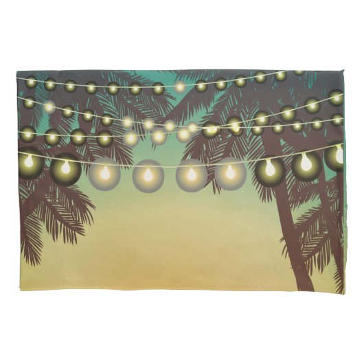 Kussen Hoesjes Strand Zonsondergang Palmbomen Stri Kussensloop (Voorkant-Links)