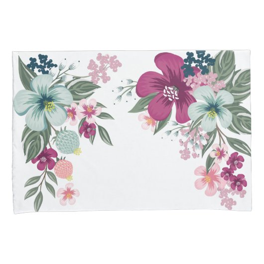 Kussen Hoesjes Tropische Bloem op Wit Kussensloop (Voorkant-Rechts)