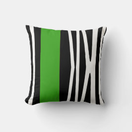 Kussen in moderne abstracte stijl, zwart en groen