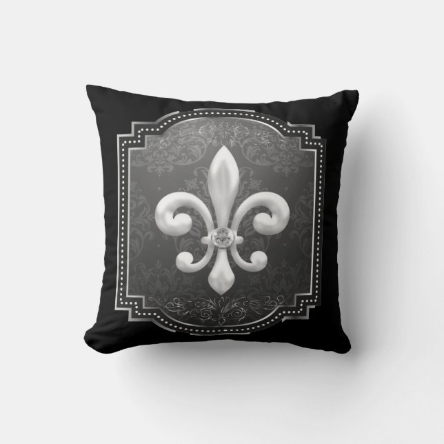 Kussen in Victorian Era-stijl met Fleur de Lis (Voorkant)