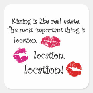 Kussen is als vastgoed citaat Love Quote Vierkante Sticker