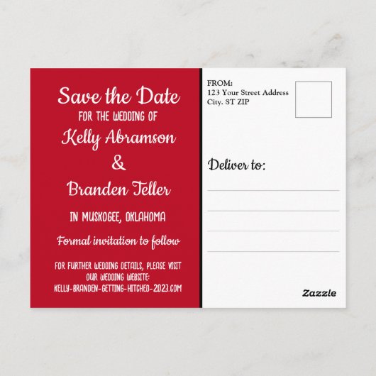 Kussen Kalveren Bruiloft Save the Date Briefkaart (Achterkant)