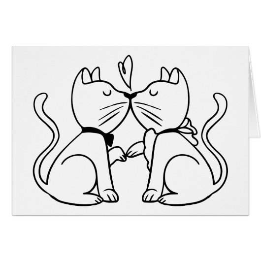 Kussen Kat Liefhebbers Bruiloft Kittens Zwart Wit (Voorkant Horizontaal)