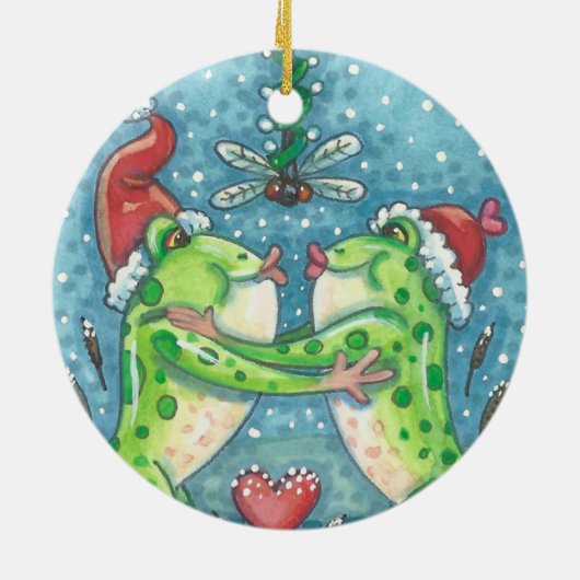 KUSSEN KIKKERS, LIBELLE MISTLETOE ORNAMENT ROND (Achterkant)