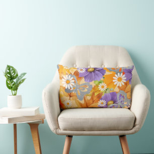 Kussen, Kleuren van de Herfst met Zilveren Vlinder Kussen