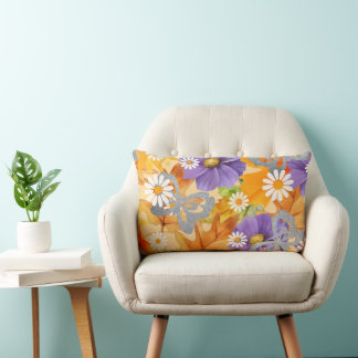 Kussen, Kleuren van de Herfst met Zilveren Vlinder Kussen