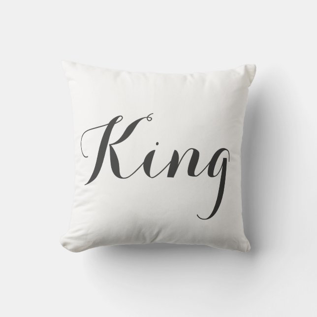 Kussen, Koning, wit, zwart, typografie Buitenkussen (Voorkant)