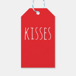 'Kussen' Krachtig Romantisch Rood Witte Valentijns Cadeaulabel