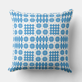 Kussen, Kussen Welsh Tapestry Patroon Helder Blauw