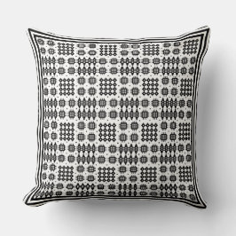 Kussen, Kussen Welsh Tapestry Patroon Zwart