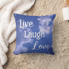 Kussen 'Leef Lach Lief' | Blauwe Lucht Wolken