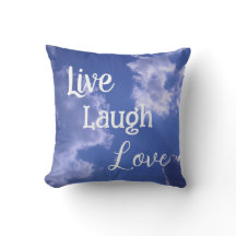 Kussen 'Leef Lach Lief' | Blauwe Lucht Wolken