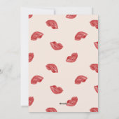 Kussen Lippen Rood op beige kleur valentijnsdag Feestdagenkaart (Achterkant)
