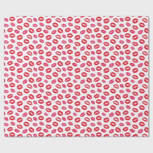 Kussen Lippen Sassy Roze en Rood Cadeaupapier (Vlak)