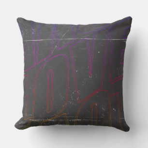 Kussen LOVE Graffiti Neon Donkere Worp Modern