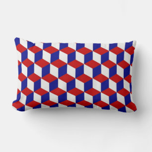 Kussen (lumbaal) - Blok illusie rood, wit, blauw