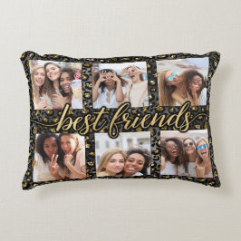 Kussen met 6 foto's collage voor beste vriendinnen
