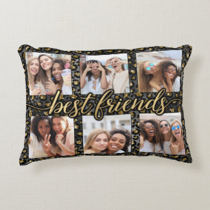 Kussen met 6 foto's collage voor beste vriendinnen