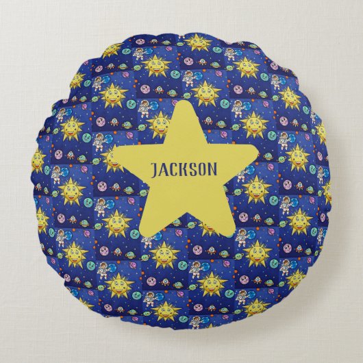 Kussen met accent in kinderdroomthema, Rond (Voorkant)