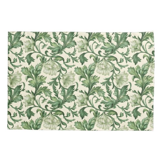 Kussen met botanisch patroon in vintage stijl in b kussensloop (Achterkant-Links)