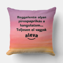 Kussen met de tekst 'Ik ben helemaal weg'