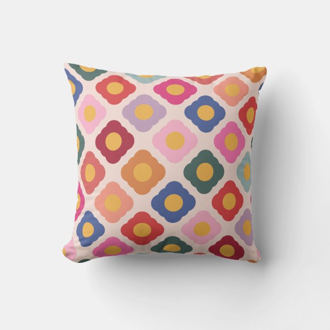 Kussen met decoratieve folk art accent (Voorkant)