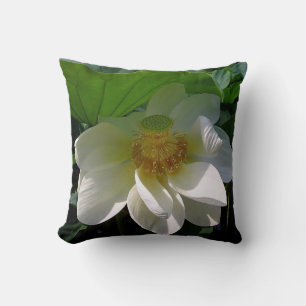 Kussen met delicate witte Lotus Flower