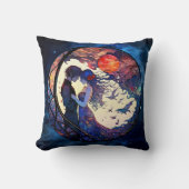 Kussen met gebrandschilderde afbeelding van een st (Voorkant)