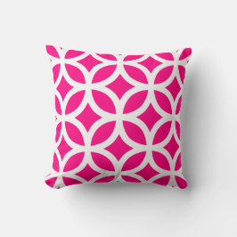 Kussen met geometrisch patroon in hete roze