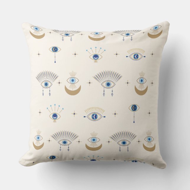 Kussen met het Derde Oog- Evil Eye-patroon (Voorkant)