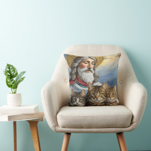 Kussen met Jezus en Katten!