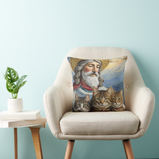 Kussen met Jezus en Katten!