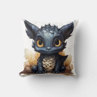 Kussen met knuffelbabydraak | Whimsische fantasie
