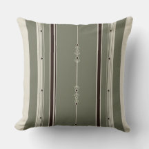 Kussen met koffie- en olijfstrepen