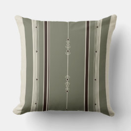 Kussen met koffie- en olijfstrepen