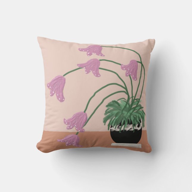 Kussen met lavendelbloemen in pot (Voorkant)
