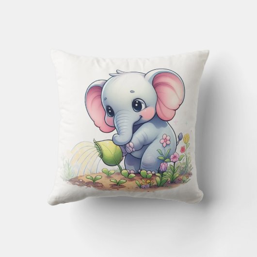 Kussen met leuk olifantdesign (Achterkant)