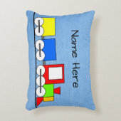 Kussen met naam kinderspeelgoed stoomtrein (Voorkant(Verticaal))