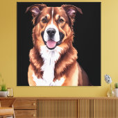 Kussen met op maat gemaakte huisdierportret – Wate Canvas Afdruk (Insitu (Woonkamer))