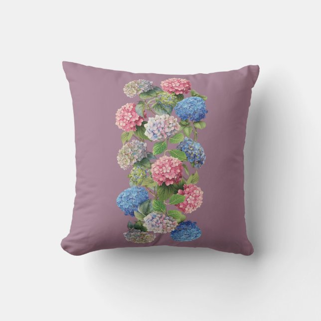 Kussen met oude hortensia's (Voorkant)