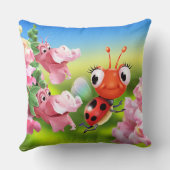 Kussen met schattig lieveheersbeestje en vriendeli (Achterkant)