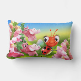 Kussen met schattig lieveheersbeestje en vriendeli