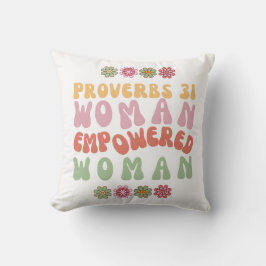 Kussen met spreuk over de vrouw van Spreuken 31 