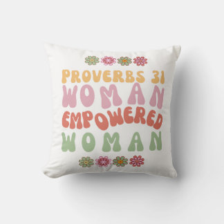 Kussen met spreuk over de vrouw van Spreuken 31