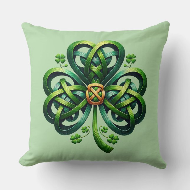 Kussen met St. Patrick's klaver motief (Voorkant)