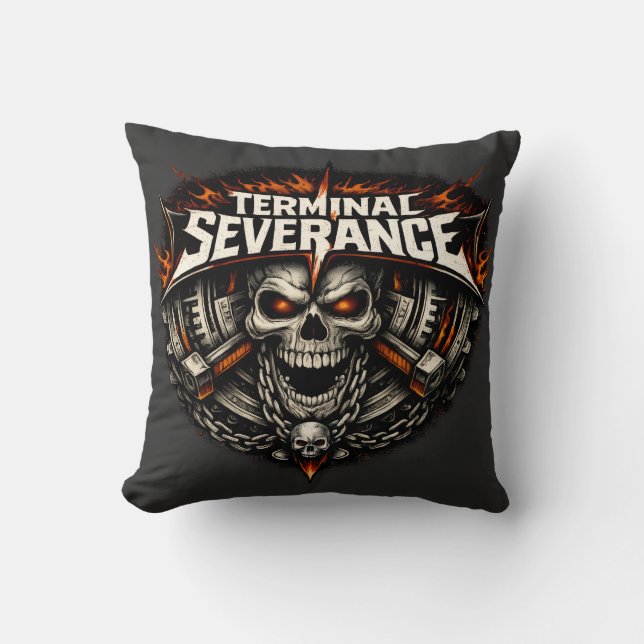 Kussen met Terminal Severance Skull (Voorkant)