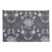 Kussen met vintage-blauwe botanische print kussensloop (Achterkant-Rechts)