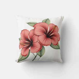 Kussen met vintage hibiscus-motief